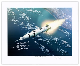 Fred Haise Autographed Print- "Apollo to the Moon"