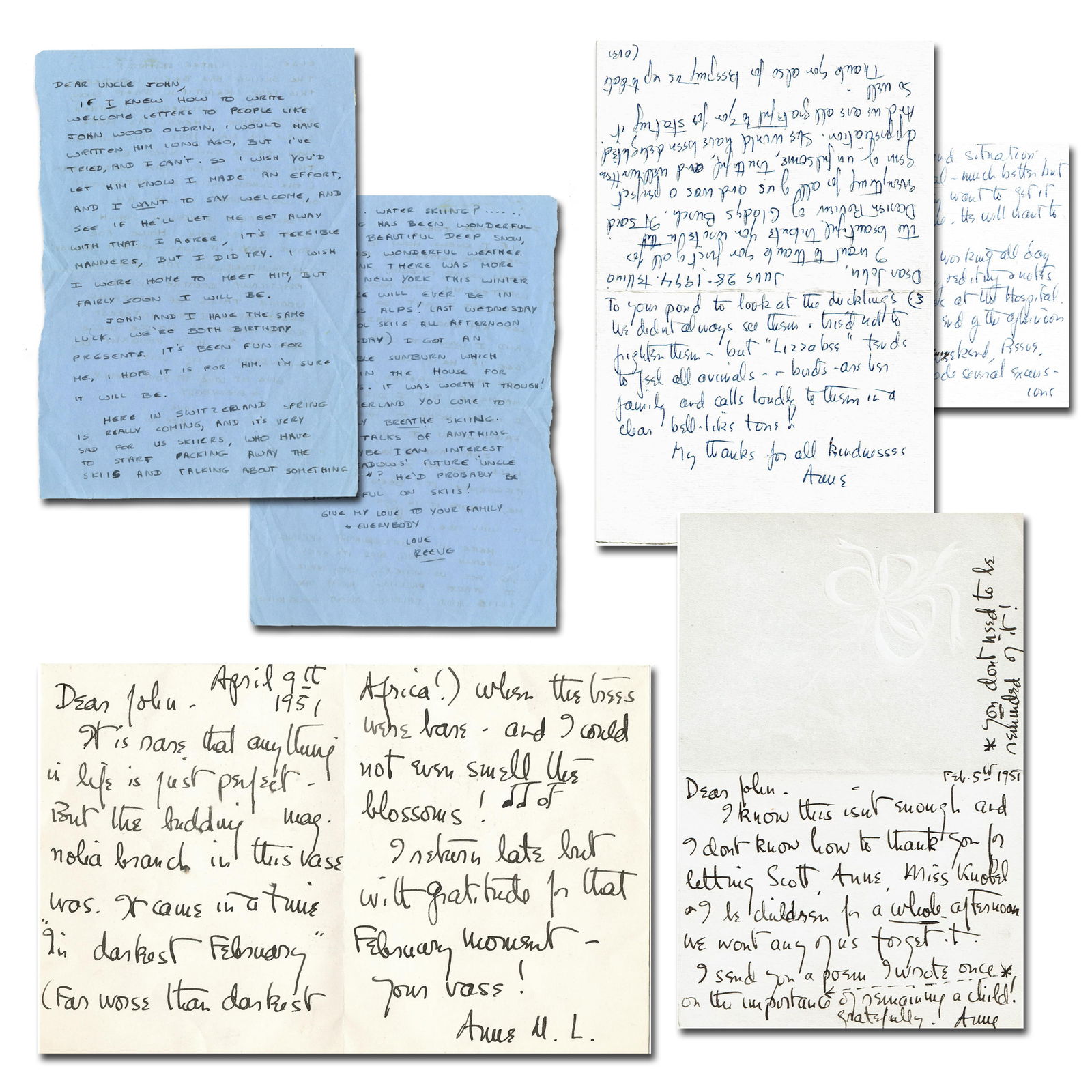 Charles Lindbergh's Wife & Daughter, 4 Handwritten Letters to Family Friend (1 of 6)