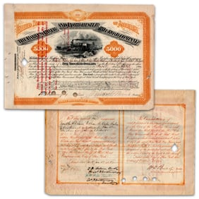 Signed on Verso by FDR’s Namesake Beautifully Engraved Mortgage Bond for New York City