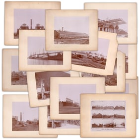 Illinois Steel Company, (14) Large Albumen Photos Depicting Ca. 1895-1900 Chicago Steel