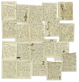 Gilded Age Fashionable Society! Two Charming Illustrated Letters From Annapolis Socialite Describing