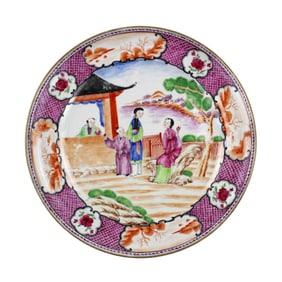 John D. Rockefeller Owned Chinese Export Famille Rose Dinner Plate, Ex-Great Grandson Rodman