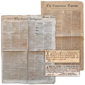 Important Slave Advertisements in Two Newspapers; One Speaks French!