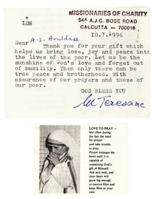 Mother Teresa Urges a Follower to "Be the sunshine of God's love..."