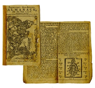 [Nathan Daboll] Freebetter's Almanack For the Year 1776, Patriotic Poems, Woodcut & More