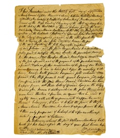 William Marbury Signed Deed for Widow of General John Davidson