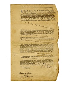 1775 PA Land Deed for 150 Acres Made Out to "Spinster" 1mo. Before Lexington & Concord