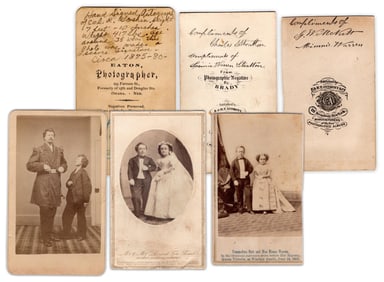 Three Cartes-de-Visite Picture Oddities from 1870s—A Giant and Two Little People Couples