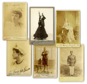 19th Century Actors (6) Signed Cabinet Cards- Drag, Blackface, & Vaudeville