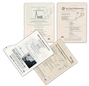 Leonard Bernstein: 4 Signed Concert Programs from Carnegie Hall, Lincoln Center & Kennedy Center,