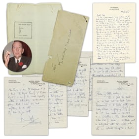 Noël Coward Archive: 2 ALSs to Edna Ferber, Plus Hand-Annotated Scarce Manuscript of