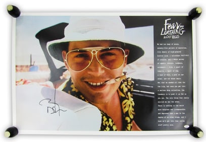 Johnny Depp Signed Poster for "Fear and Loathing in Las Vegas" (1998), PSA Authenticated