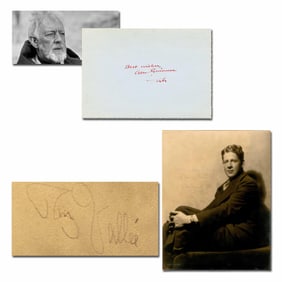20th C. Entertainers, Alec Guinness & Rudy Vallee, Pair of Signed Items