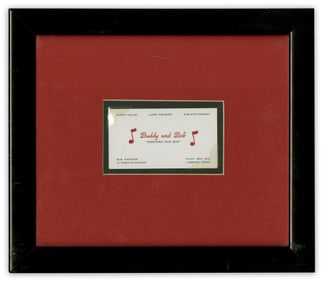 Scarce "Buddy and Bob" Business Card, Buddy Holly's First Act! ca. 1953