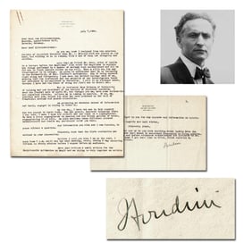 Houdini Signed Letter On Witchcraft, Spiritualism, Magicians & Mediums