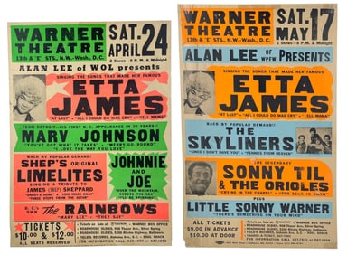 Etta James Posters for Warner Theatre Show, Washington DC 1970s