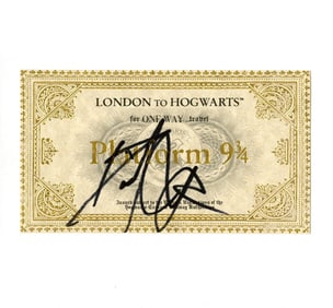 Daniel Radcliffe Signed Souvenir Hogwarts Express Ticket, w/ JSA COA