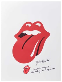 The Rolling Stones' Logo Creator John Pasche Signed "Tongue and Lips" Original Art