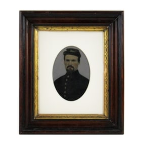 Framed Whole Plate Tintype of a 1st Maryland Private