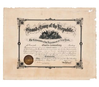Jewish Soldier Charles Sonnenberg GAR Appointment Certificate, 1902