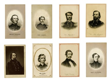 Group of 8 Civil War General Cartes de Visite, Many Confederate