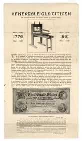 R. E. Lee Gen. Ord. 9 & Confederate Currency on Printer's Broadside