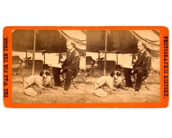 George Custer & His Loyal Dog at HQ. Captured by Mathew Brady