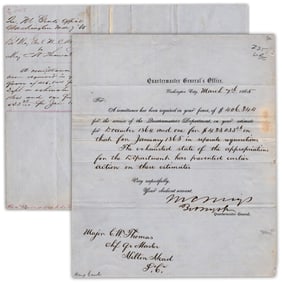 General Montgomery C. Meigs Explains Delays in Payments
