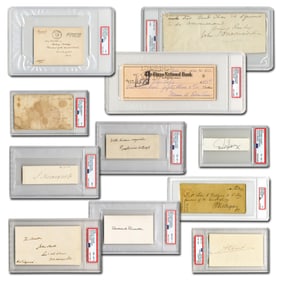 Dealer's Lot, Diverse Collection of 11 Signed Items, PSA Certified & Slabbed!