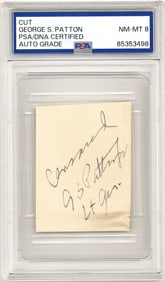 George S. Patton Jr. Signature - PSA Slabbed and Graded NM-MT 8