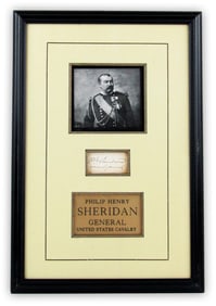 Philip H. Sheridan Signed Cut, Attractively Displayed