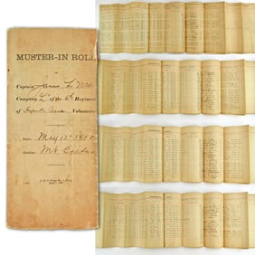 Spanish-American War Muster-In Roll From 6th Regt. PA Vol. Infantry, Listing 80 Officers & Enlisted