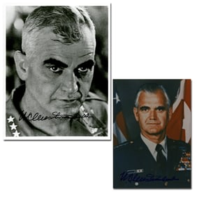 William Westmoreland in Uniform, Superb Pair of Signed Photos