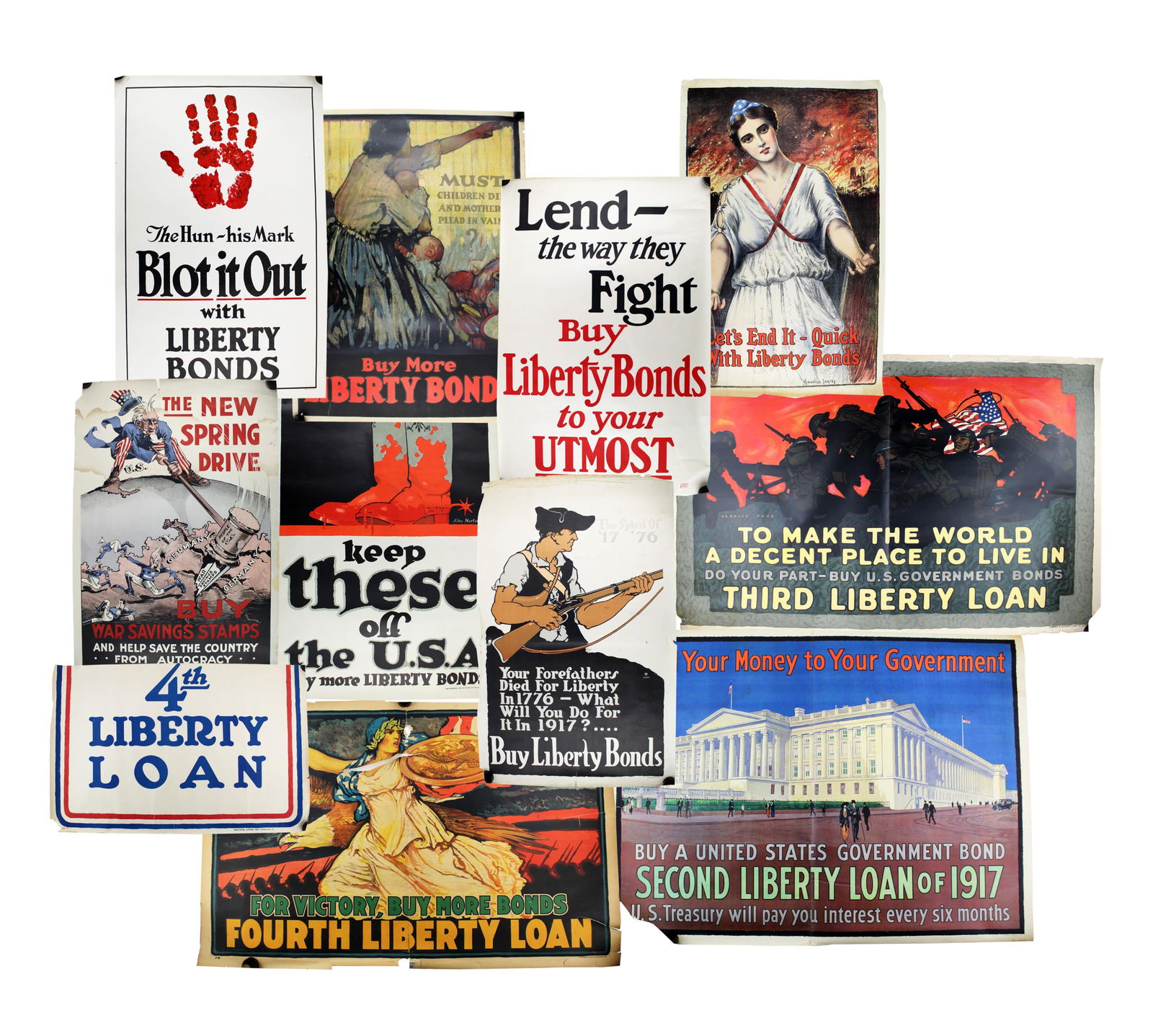 Dealer's Lot, Group of 14 First World War Liberty Bond Posters (1 of 12)