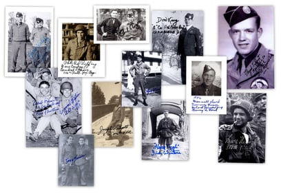 Fantastic Band of Brothers Lot of 12 Signed Photos, 13 Autographs! Winters, Nixon III, Talbert, &