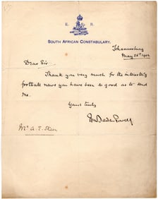 Father of Boy Scouts Robert Baden-Powell Writes from Military Duty in South Africa