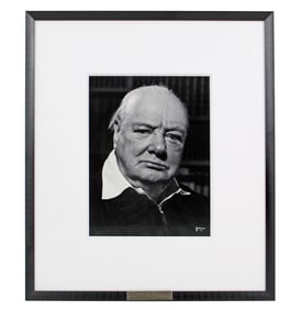 Framed 1951 Portrait of Winston Churchill, Photographed by Phillip Halsman
