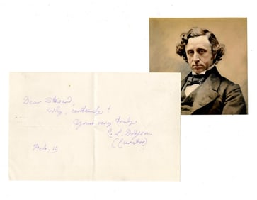 [Lewis Carroll] Charles Dodgson ANS to Christ Church Steward, w/ PSA LOA