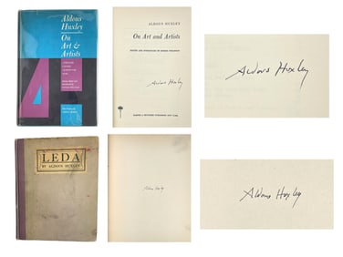 Aldous Huxley, "Brave New World" Author, Two Signed Books