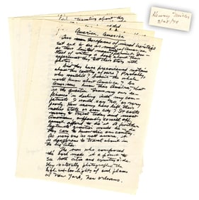 Henry Miller Holograph Essay on America " we are...loony as bed bugs, destructive as lice and other