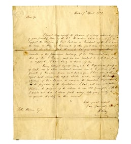 Henry Clay Twice Signed Letter Praising the Withdrawal of Support from Jackson's Presidency