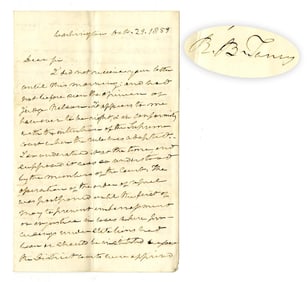 Roger B. Taney ALS to Justice Mclean Re: Unnamed 1859 Case