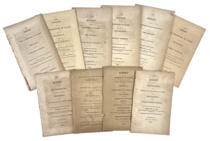 10 Early Nineteenth Century Congressional Pamphlets, Great Dealer's Lot