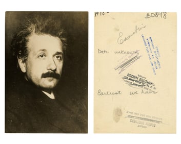Earliest Known Albert Einstein Photograph from Brown Brothers Archive