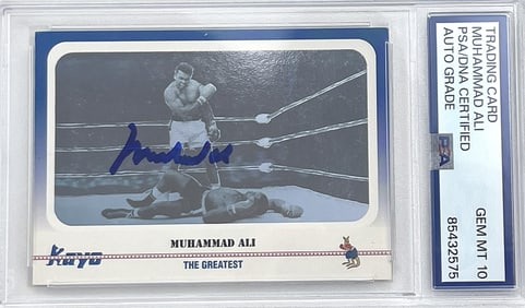Muhammad Ali Signed Kayo Card, PSA/DNA GEM MT 10!