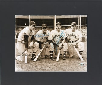 DiMaggio, Williams and Doerr Signed Sox Photo, PSA/DNA and MLB Authentication