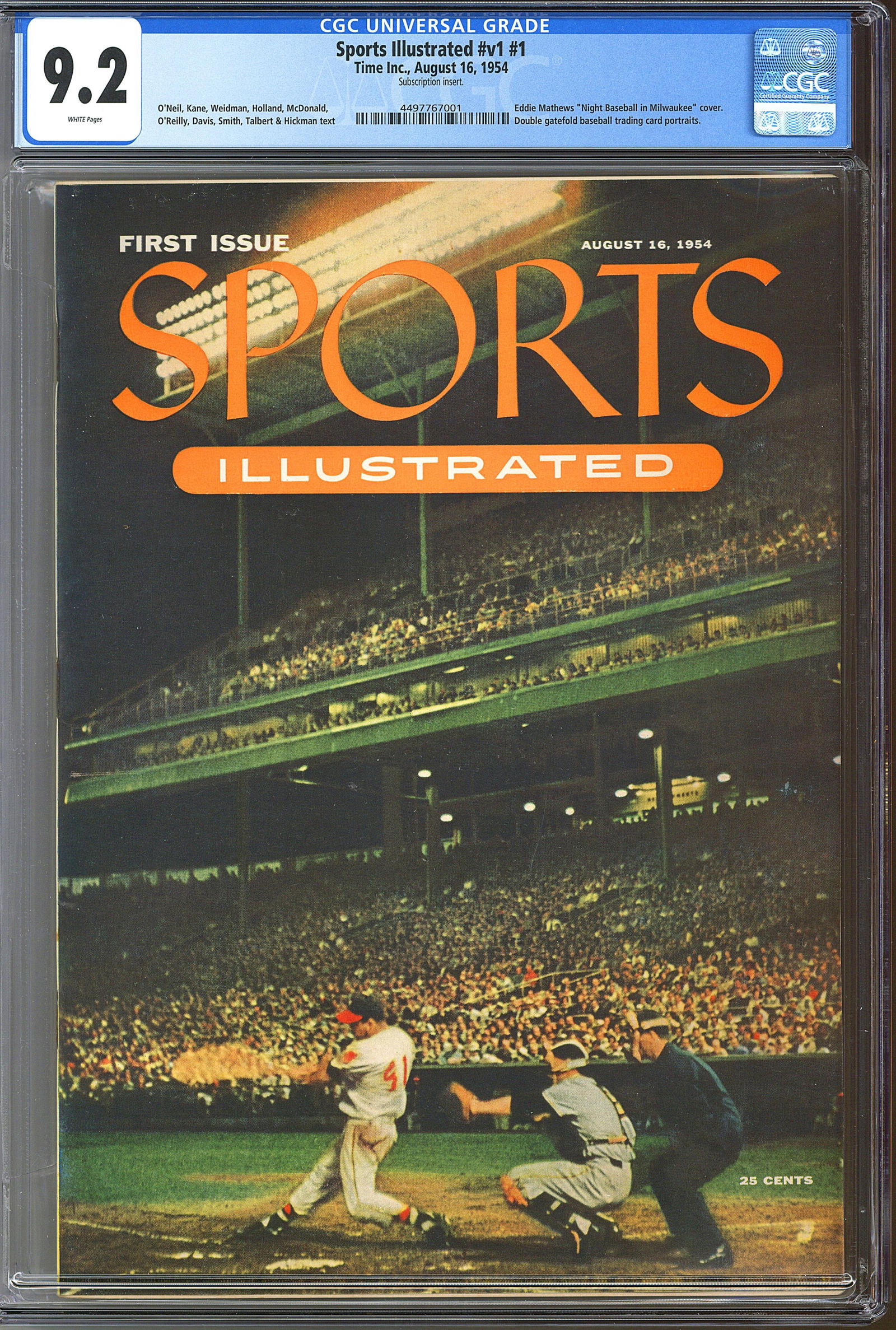 Sports Illustrated Volume 1, Number 1 - CGC Authenticated and Encapsulated (1 of 2)