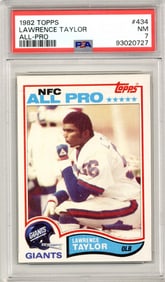 Lawrence Taylor 1982 Topps Rookie Card #434 - PSA NM 7