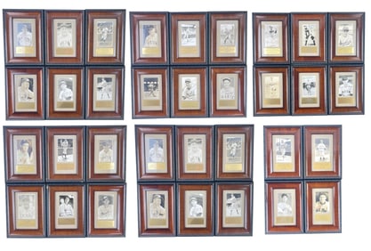 Early Baseball Stars, 34 Mostly Burke Signed Photos All With JSA LOAs