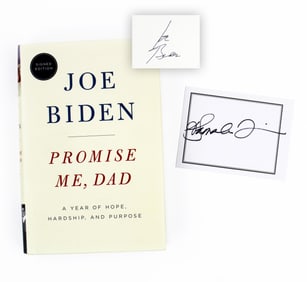 Joe Biden Signed 1st Ed. of "Promise Me, Dad" with Kamala Harris Signed Bookplate